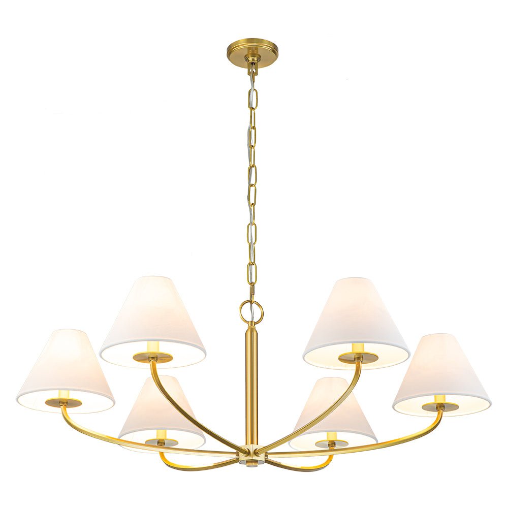 Nordvest Classic White Linen Metal Chandelier