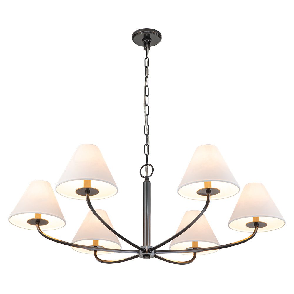 Nordvest Classic White Linen Metal Chandelier