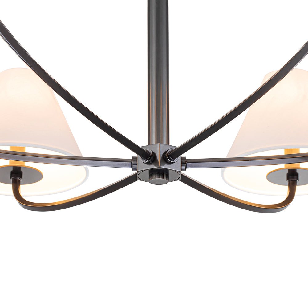 Nordvest Classic White Linen Metal Chandelier