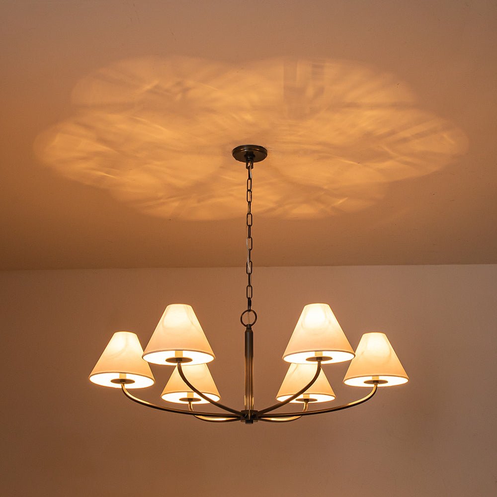 Nordvest Classic White Linen Metal Chandelier