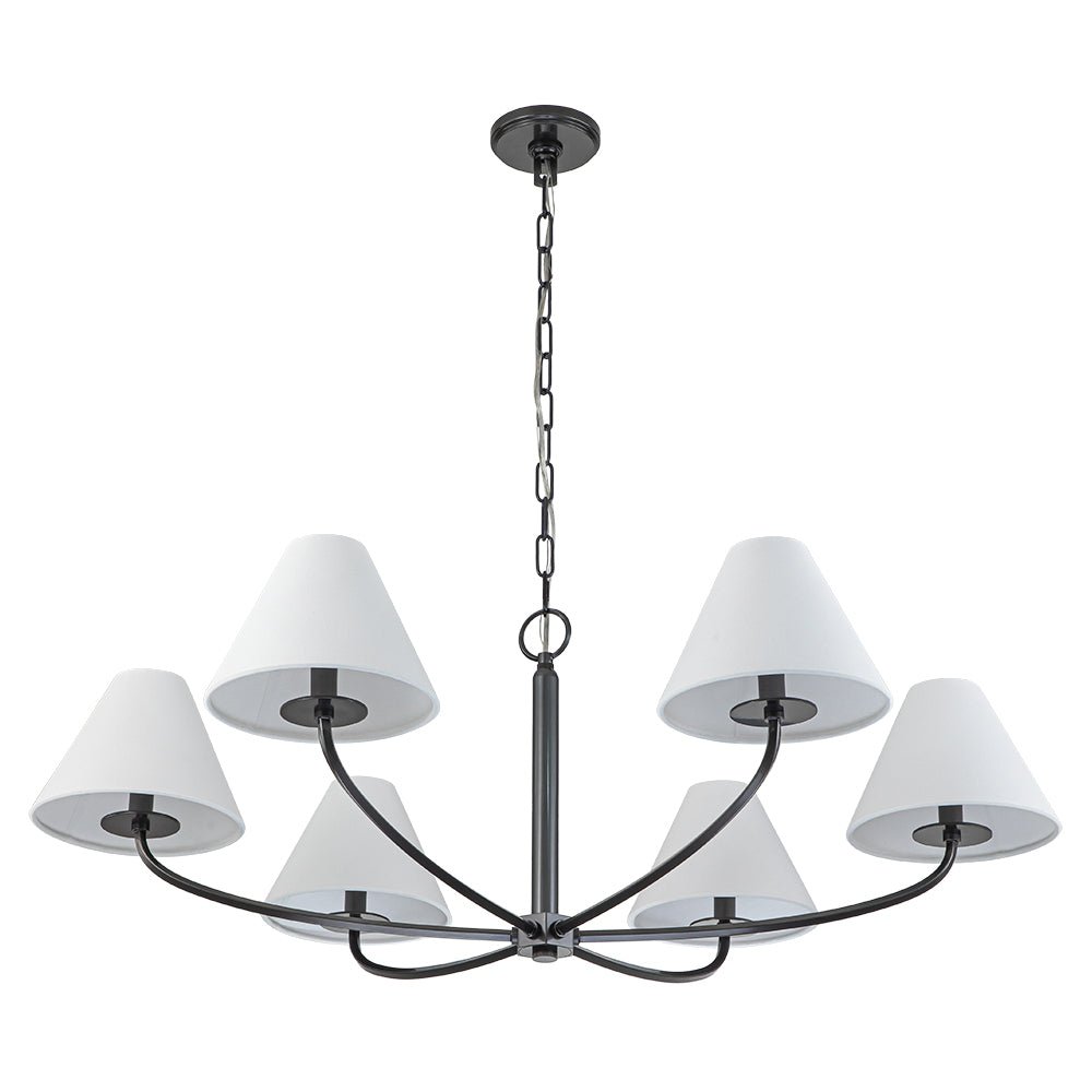 Nordvest Classic White Linen Metal Chandelier