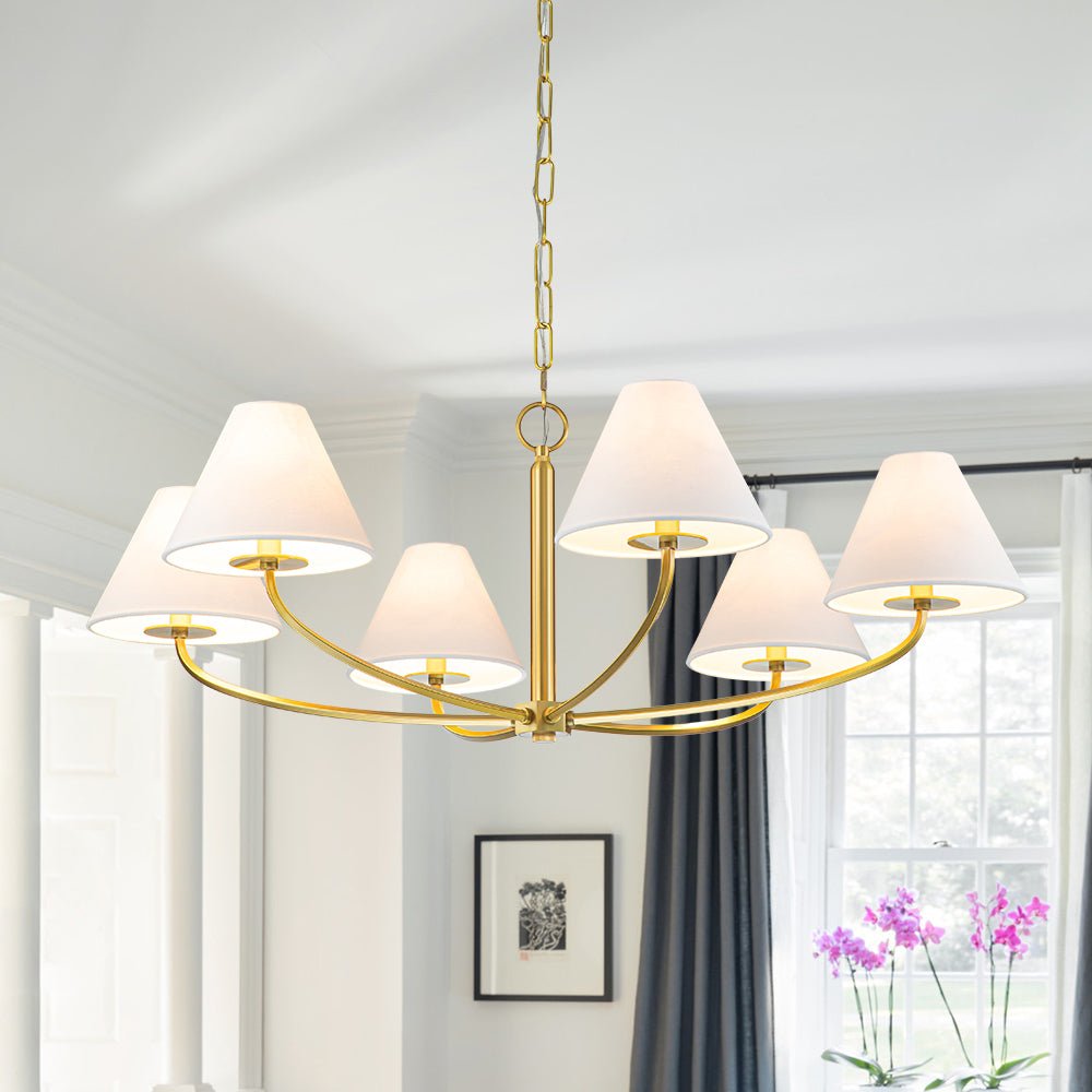 Nordvest Classic White Linen Metal Chandelier