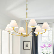 Nordvest Classic White Linen Metal Chandelier