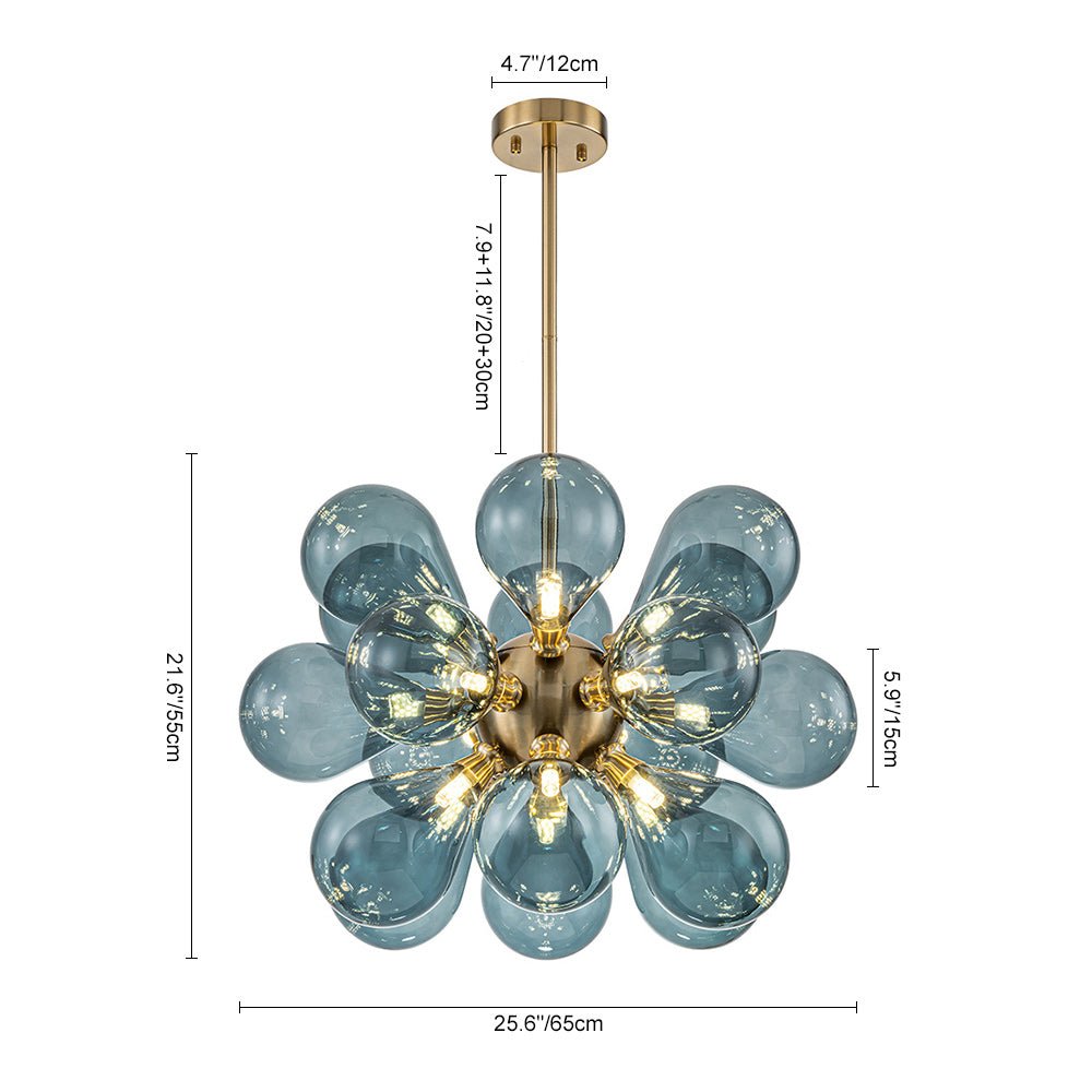 Orbis Contemporary Glass Chandelier - Lamp Copper