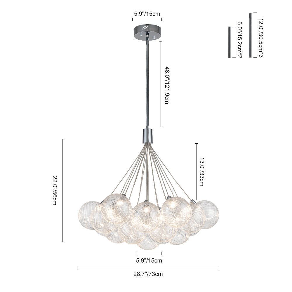Waegn Modern Glass Metal Chandelier