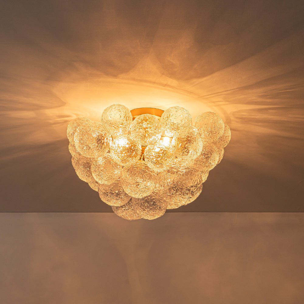 Ostuli Individual Creativity Glass Semi Flush Chandelier