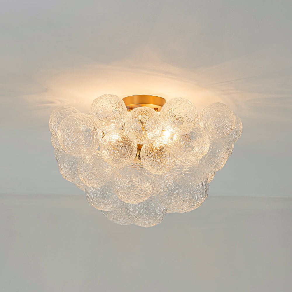 Ostuli Individual Creativity Glass Semi Flush Chandelier