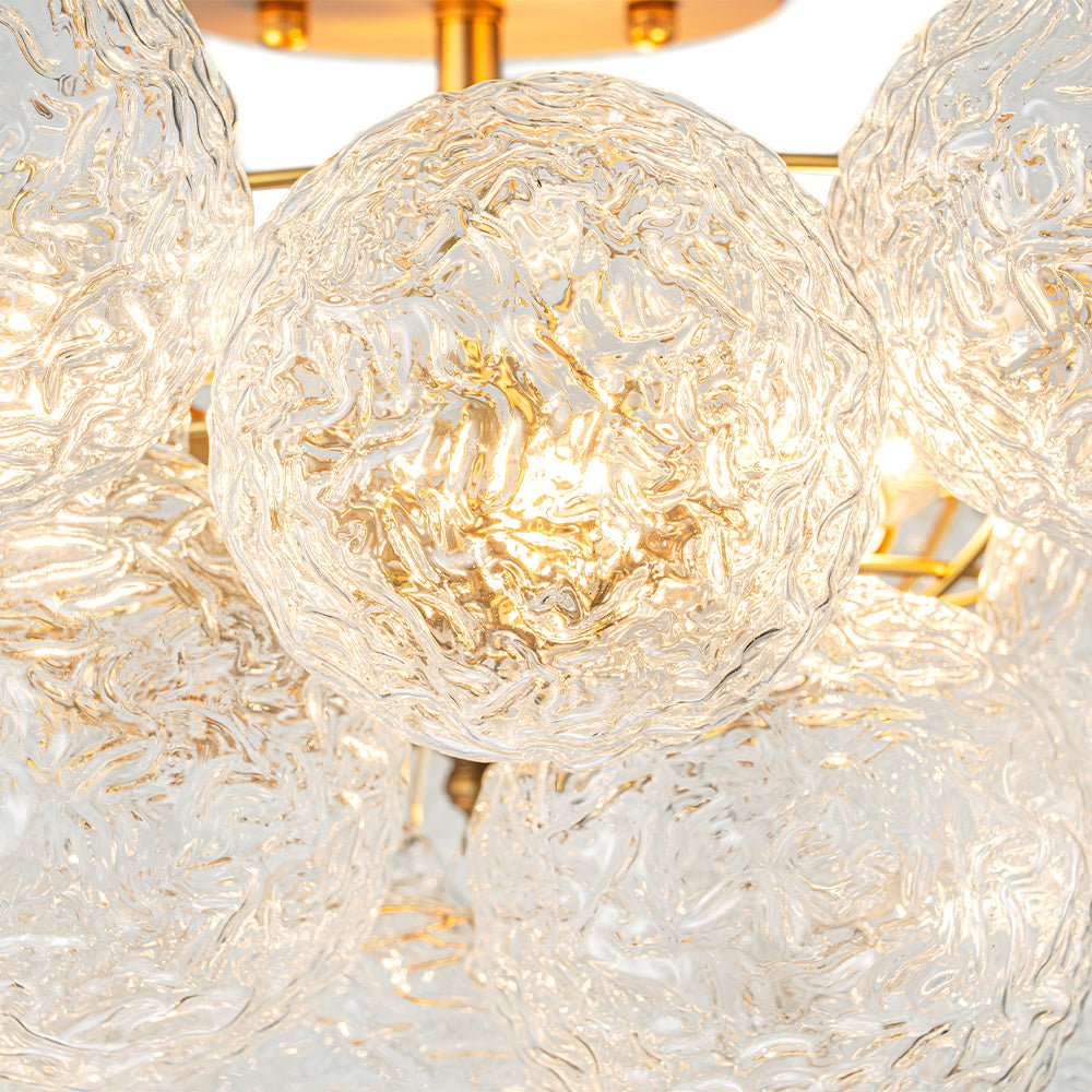Ostuli Individual Creativity Glass Semi Flush Chandelier