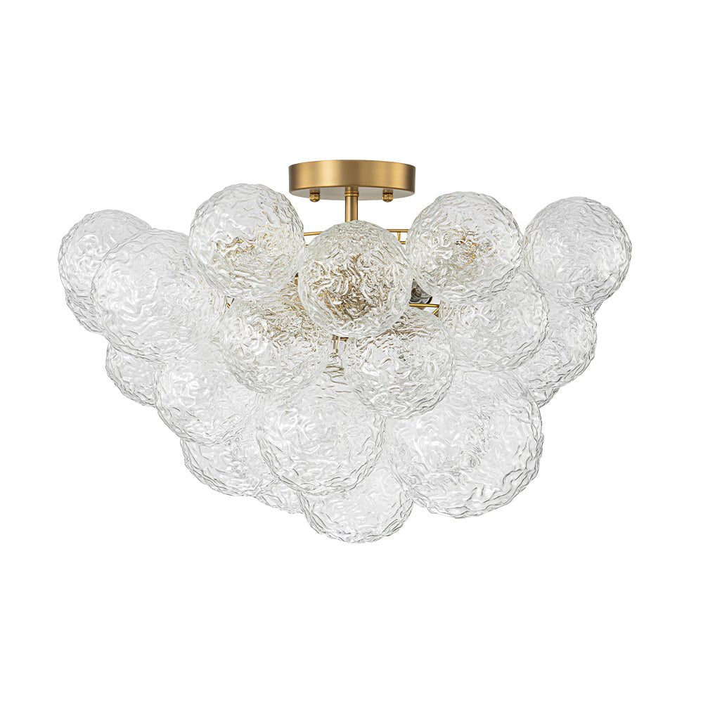Ostuli Individual Creativity Glass Semi Flush Chandelier