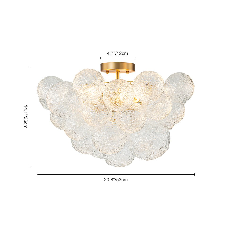 Ostuli Individual Creativity Glass Semi Flush Chandelier