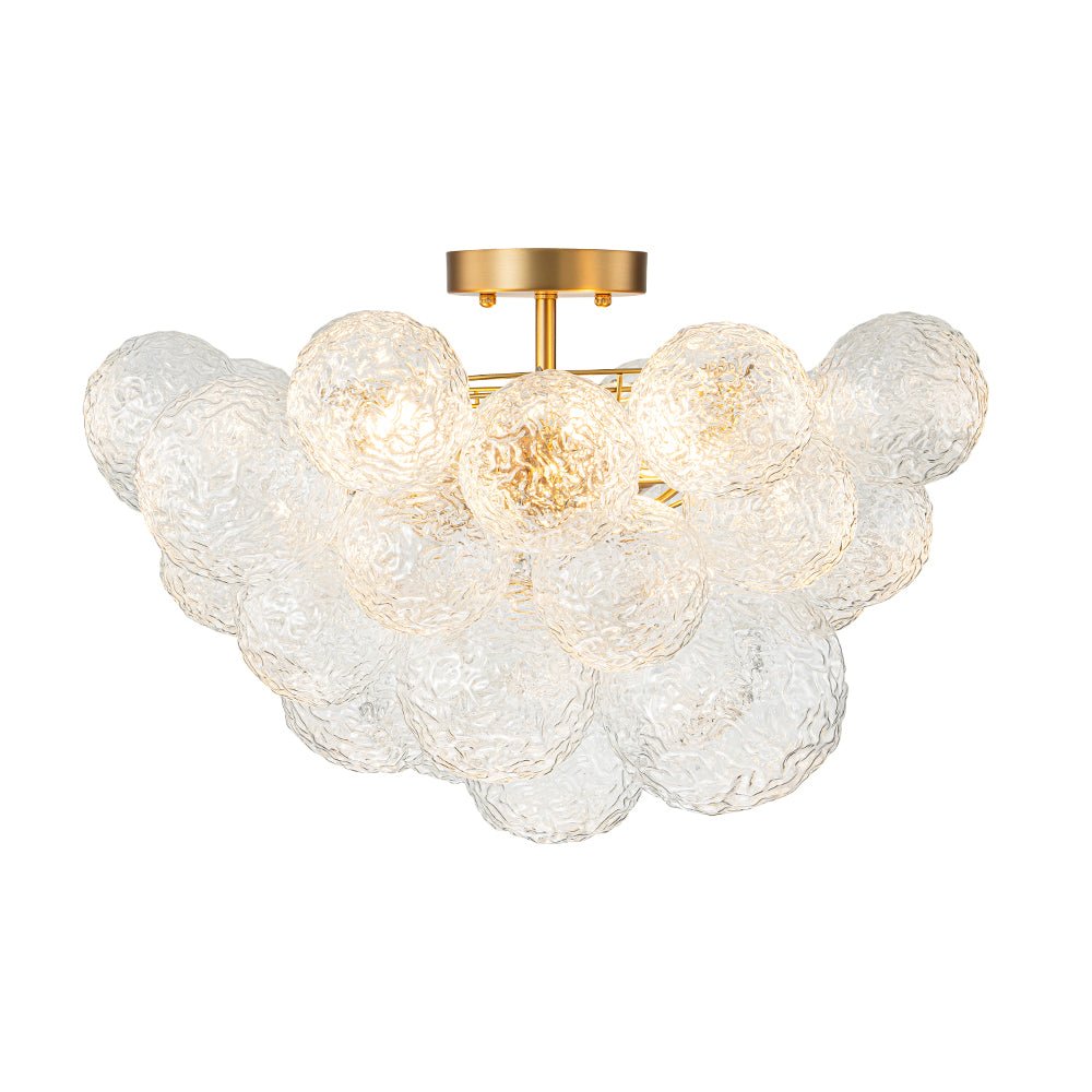 Ostuli Individual Creativity Glass Semi Flush Chandelier