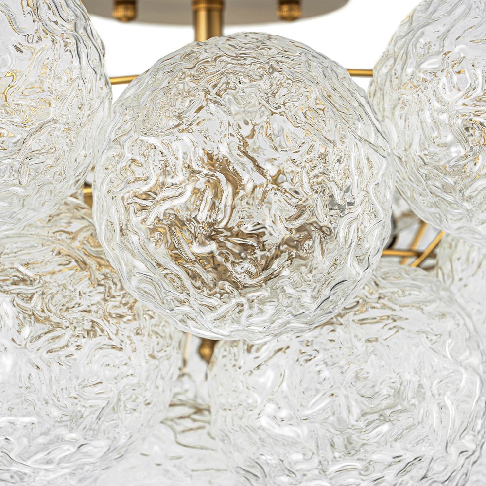 Ostuli Individual Creativity Glass Semi Flush Chandelier