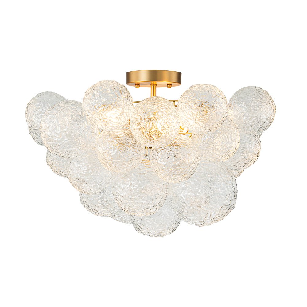 Ostuli Individual Creativity Glass Semi Flush Chandelier
