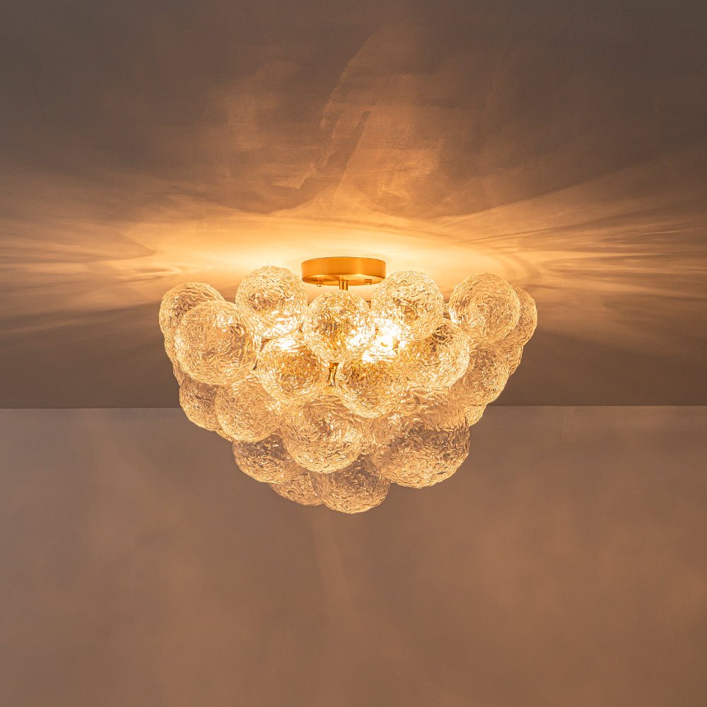 Ostuli Individual Creativity Glass Semi Flush Chandelier