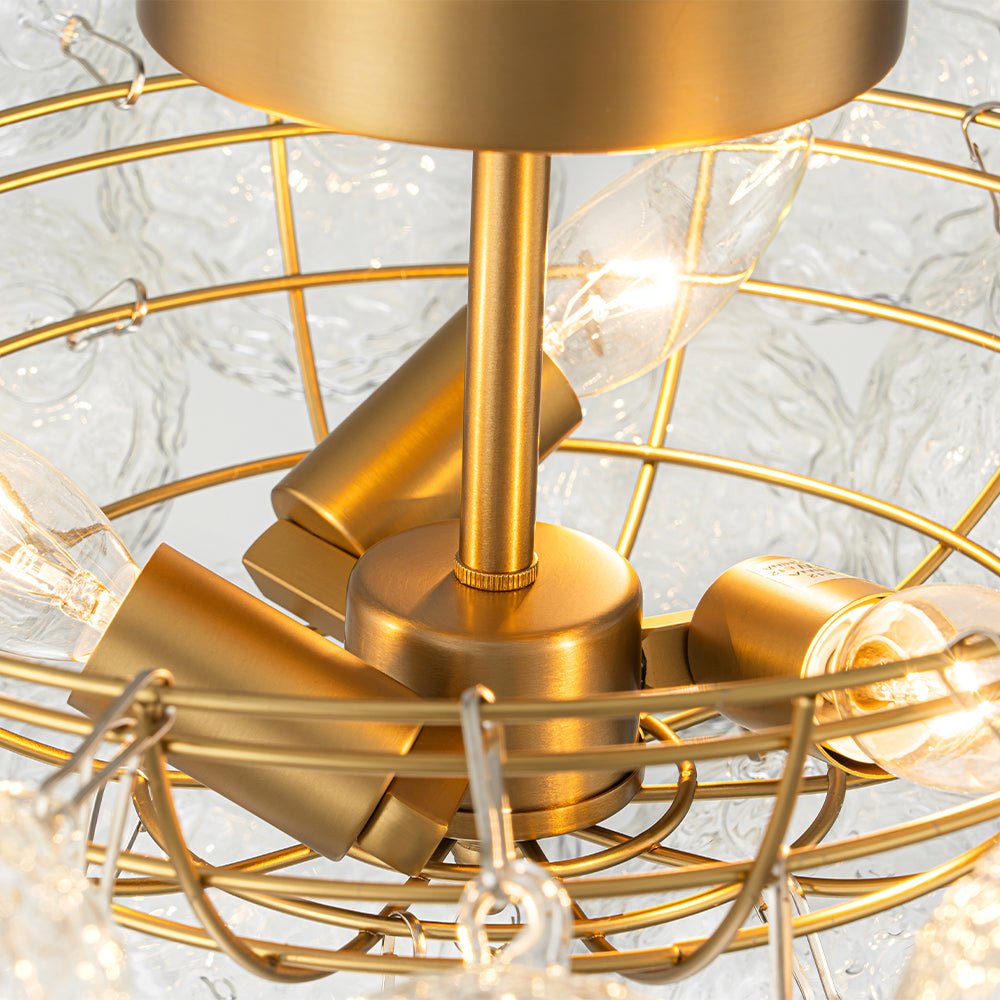 Ostuli Individual Creativity Glass Semi Flush Chandelier