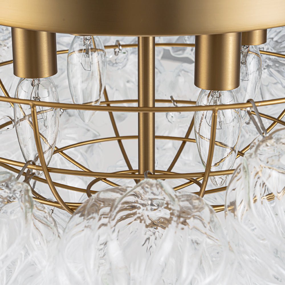 Aevunix Cluster Sculpture Bubble Glass Semi Flush Chandelier