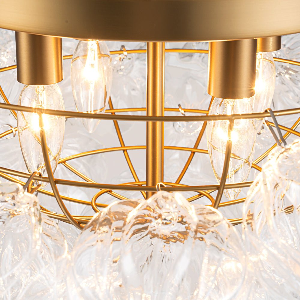 Aevunix Cluster Sculpture Bubble Glass Semi Flush Chandelier