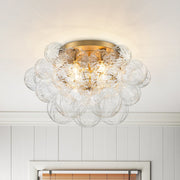 Aevunix Cluster Sculpture Bubble Glass Semi Flush Chandelier