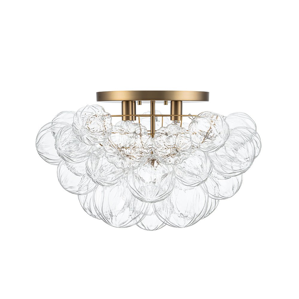 Aevunix Cluster Sculpture Bubble Glass Semi Flush Chandelier