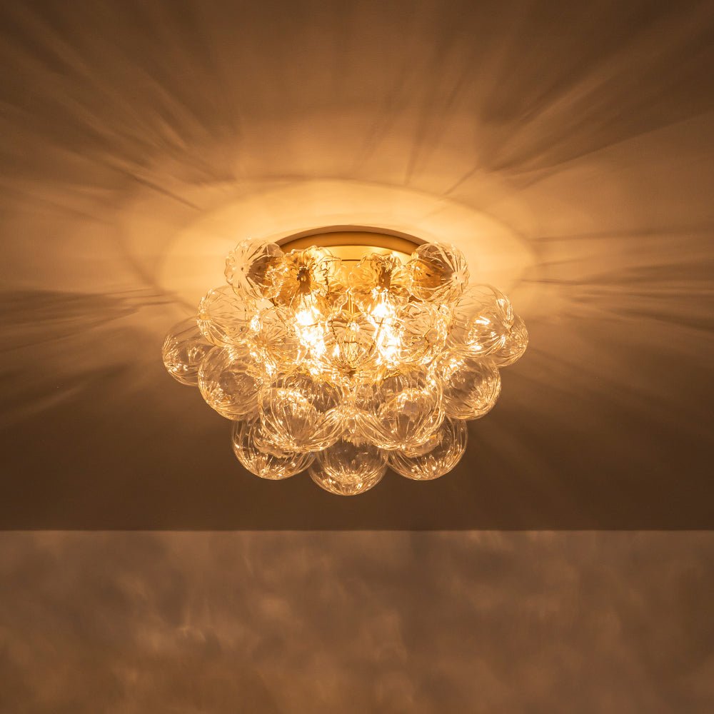Aevunix Cluster Sculpture Bubble Glass Semi Flush Chandelier