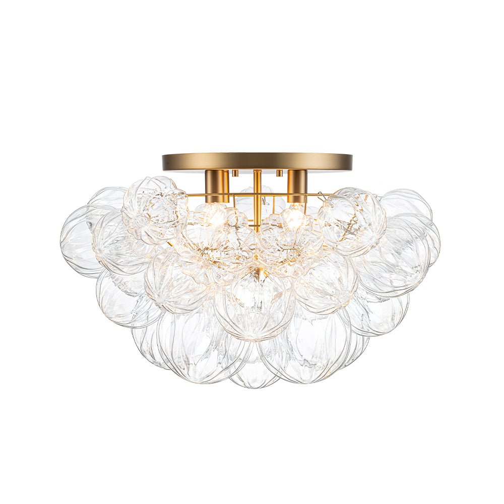 Aevunix Cluster Sculpture Bubble Glass Semi Flush Chandelier