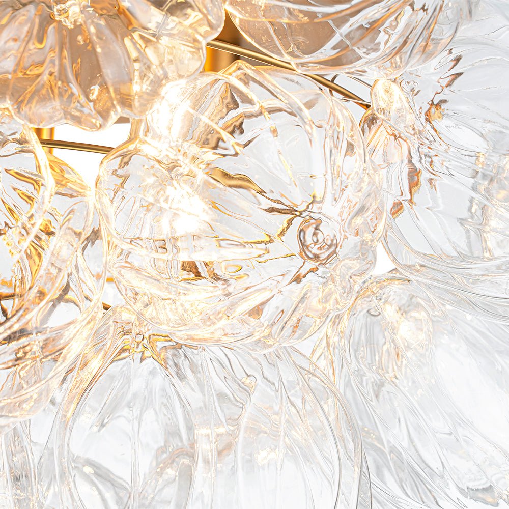 Aevunix Cluster Sculpture Bubble Glass Semi Flush Chandelier