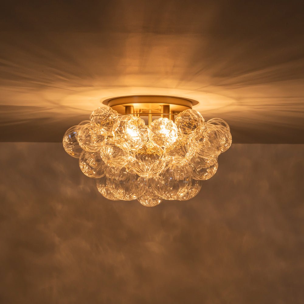 Aevunix Cluster Sculpture Bubble Glass Semi Flush Chandelier