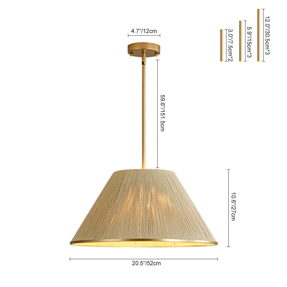 Ostruvum Conical Woven Thread Cage Metal Pendant Light