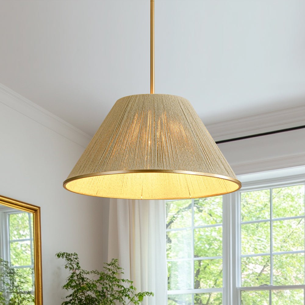 Ostruvum Conical Woven Thread Cage Metal Pendant Light