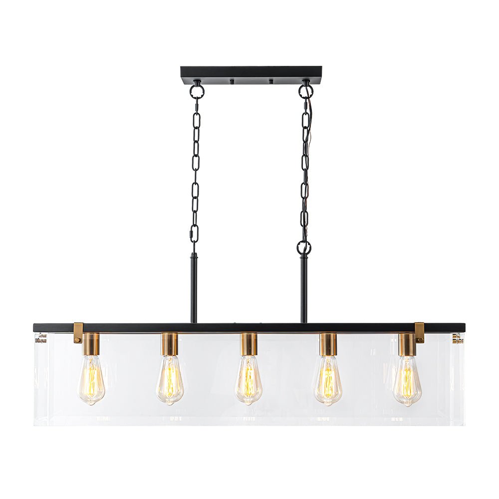Plotuvix Contemporary Clear Glass Island Chandelier