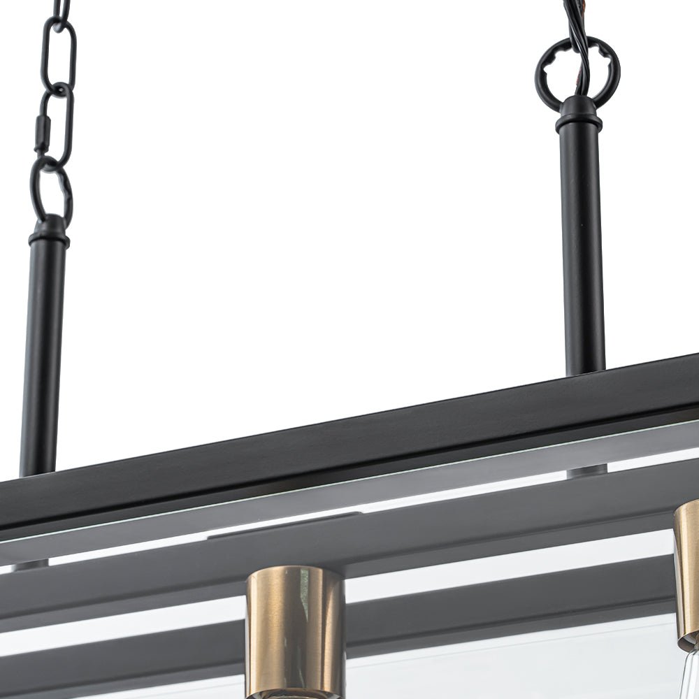 Plotuvix Contemporary Clear Glass Island Chandelier