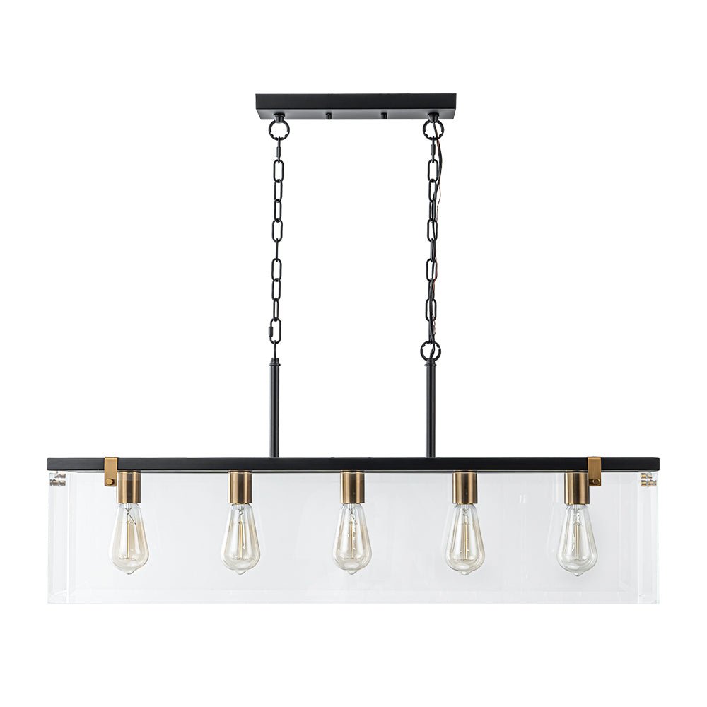 Plotuvix Contemporary Clear Glass Island Chandelier