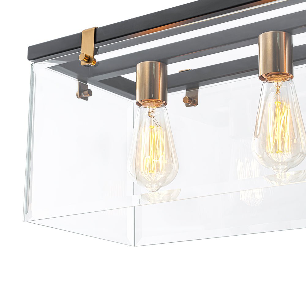 Plotuvix Contemporary Clear Glass Island Chandelier