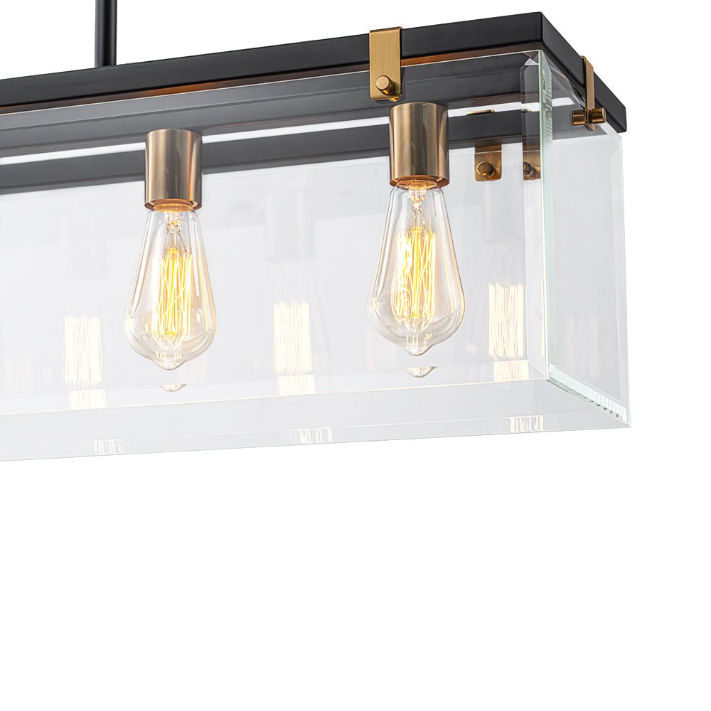 Plotuvix Contemporary Clear Glass Island Chandelier