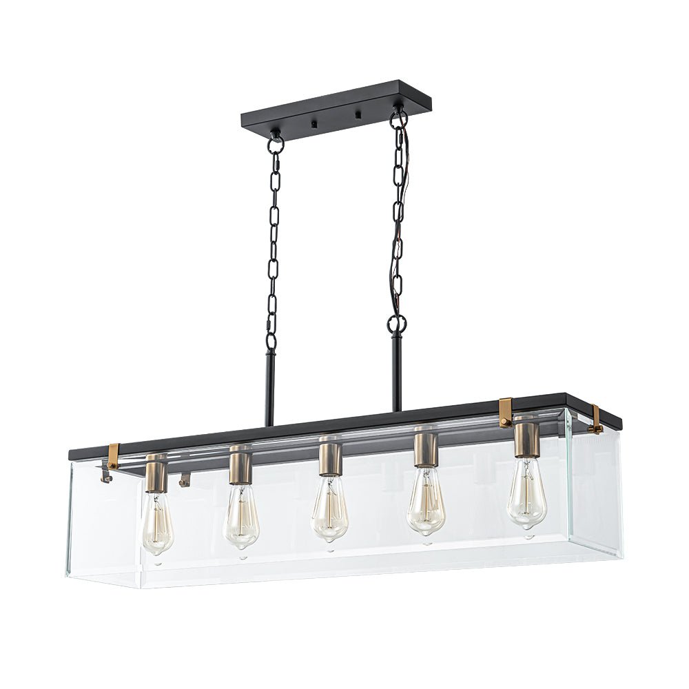 Plotuvix Contemporary Clear Glass Island Chandelier