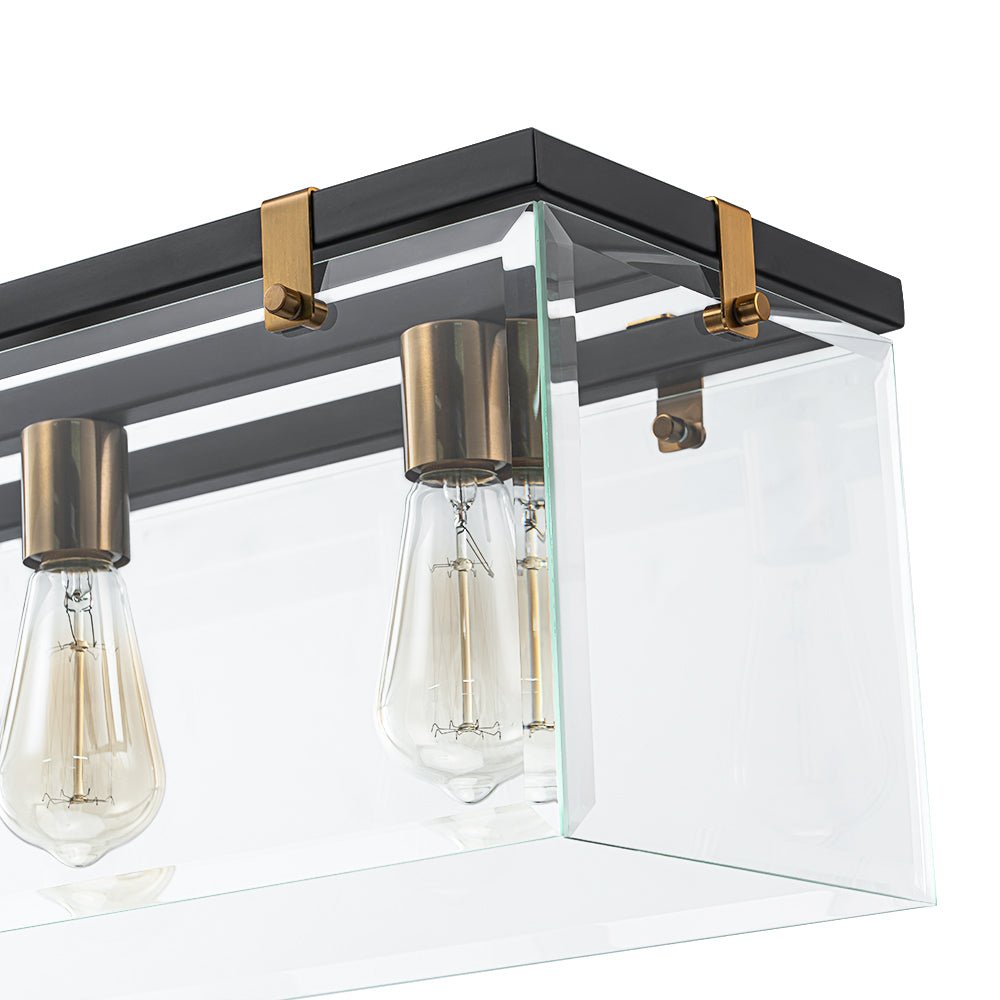 Plotuvix Contemporary Clear Glass Island Chandelier