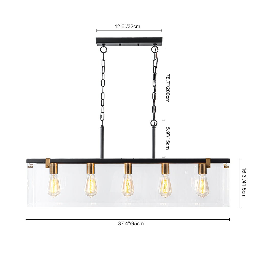 Plotuvix Contemporary Clear Glass Island Chandelier