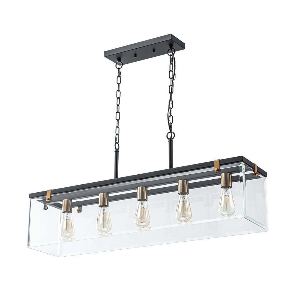 Plotuvix Contemporary Clear Glass Island Chandelier