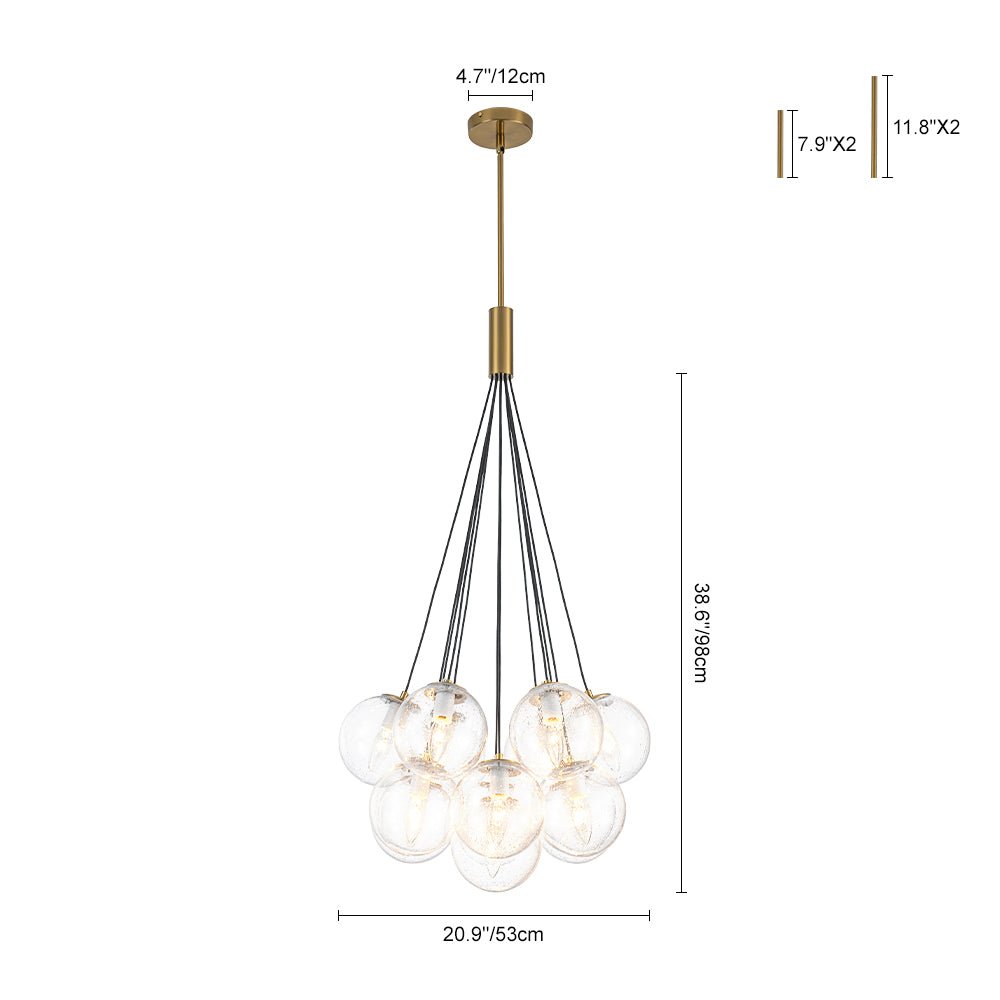 Jarnbruva Contemporary Cluster Seeded Glass Chandelier