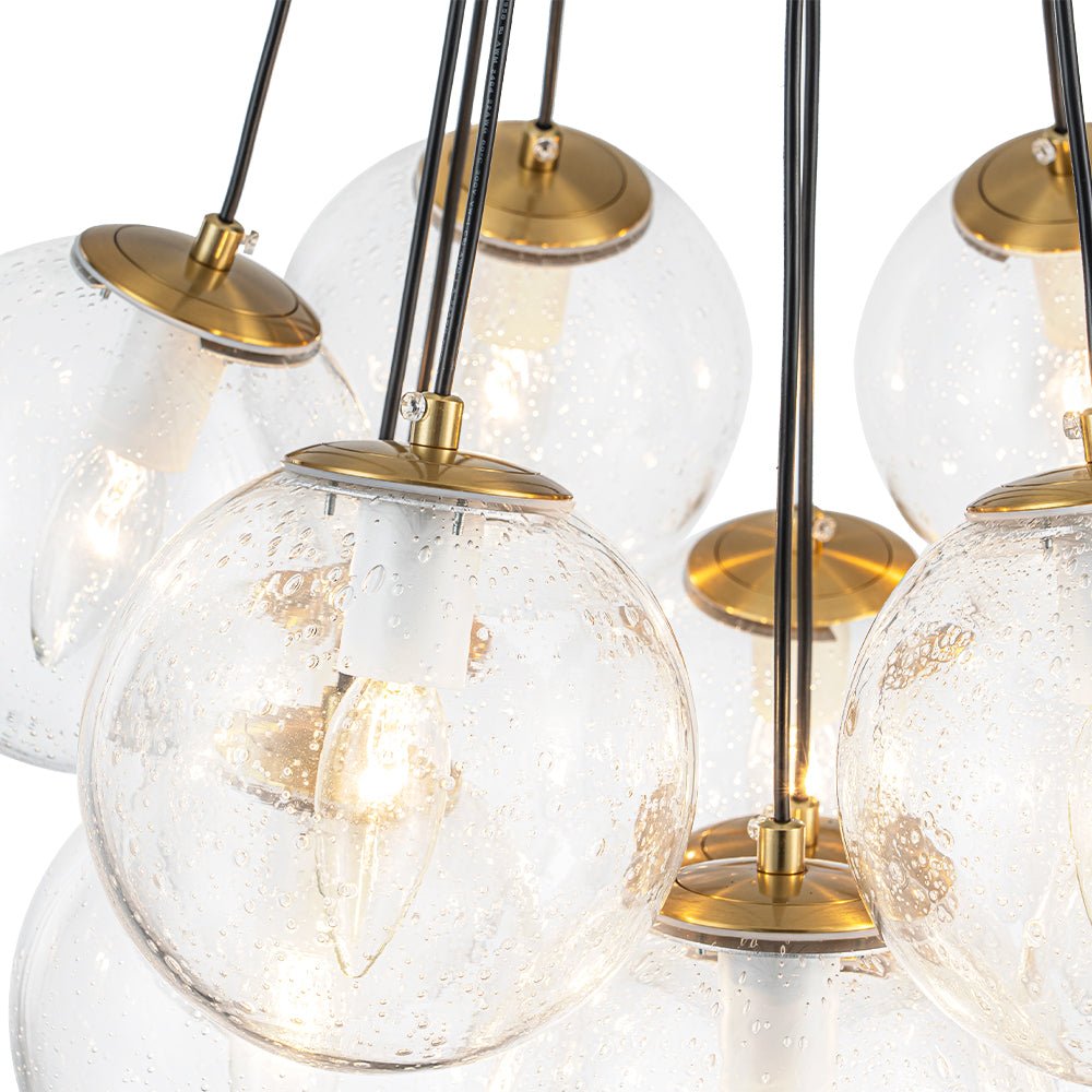 Jarnbruva Contemporary Cluster Seeded Glass Chandelier