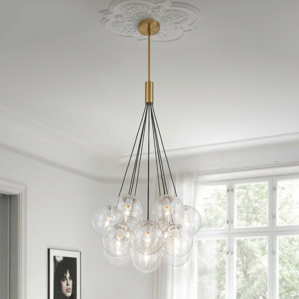 Jarnbruva Contemporary Cluster Seeded Glass Chandelier