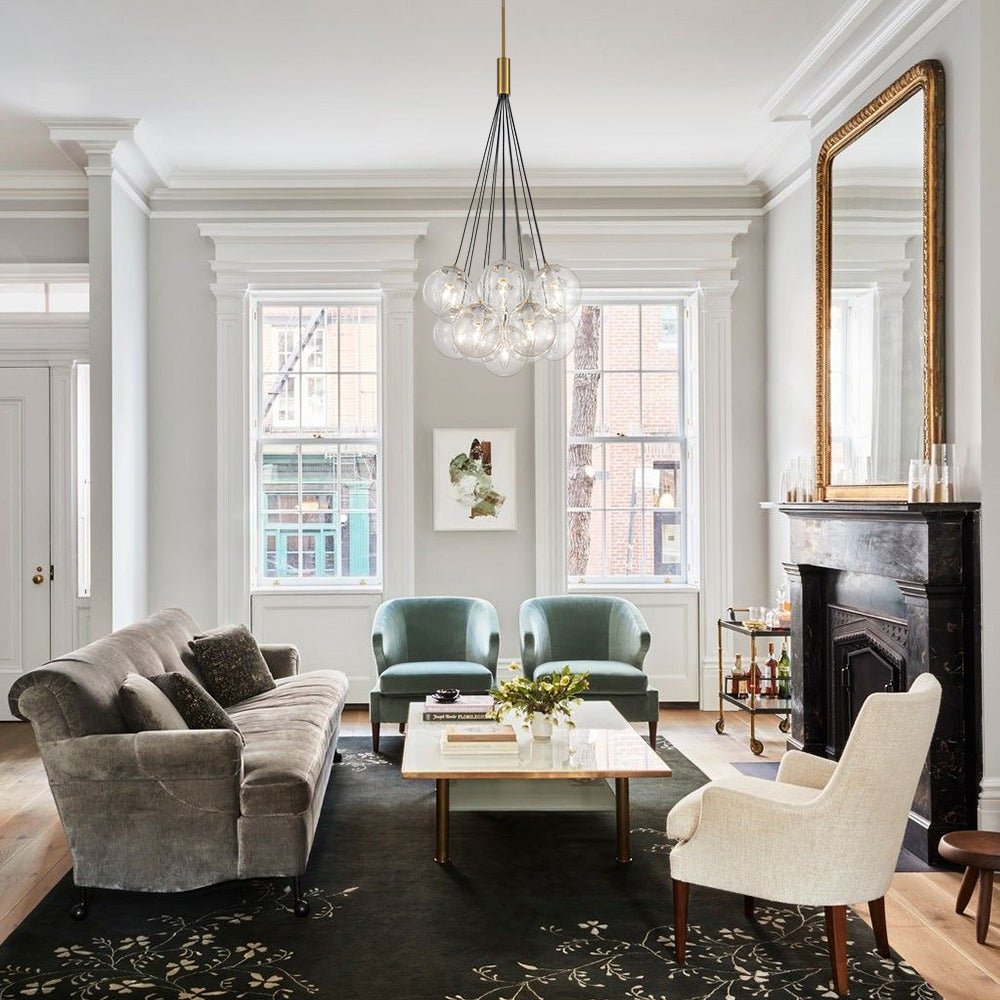 Jarnbruva Contemporary Cluster Seeded Glass Chandelier