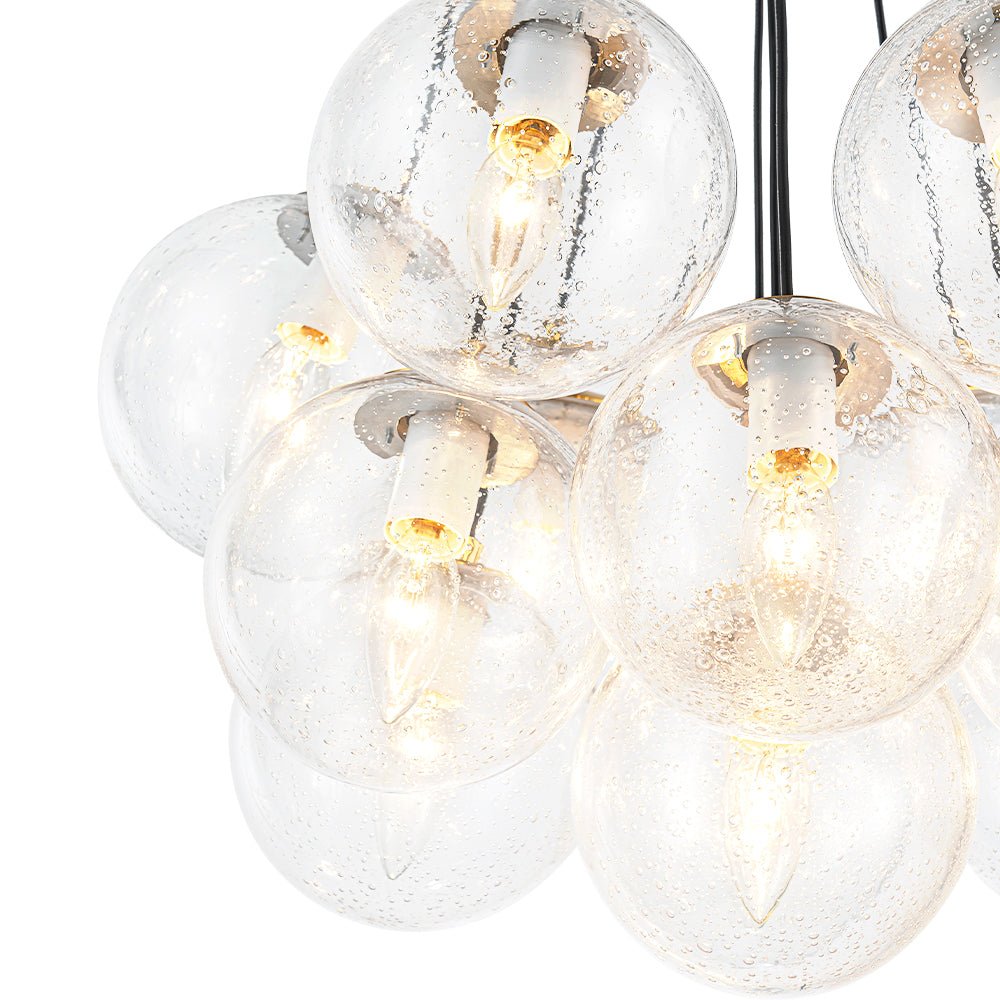Jarnbruva Contemporary Cluster Seeded Glass Chandelier