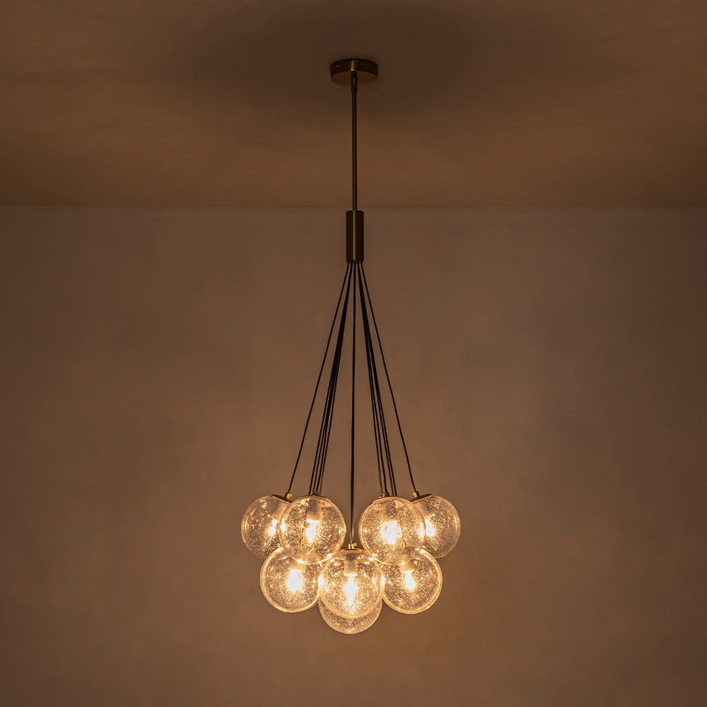 Jarnbruva Contemporary Cluster Seeded Glass Chandelier