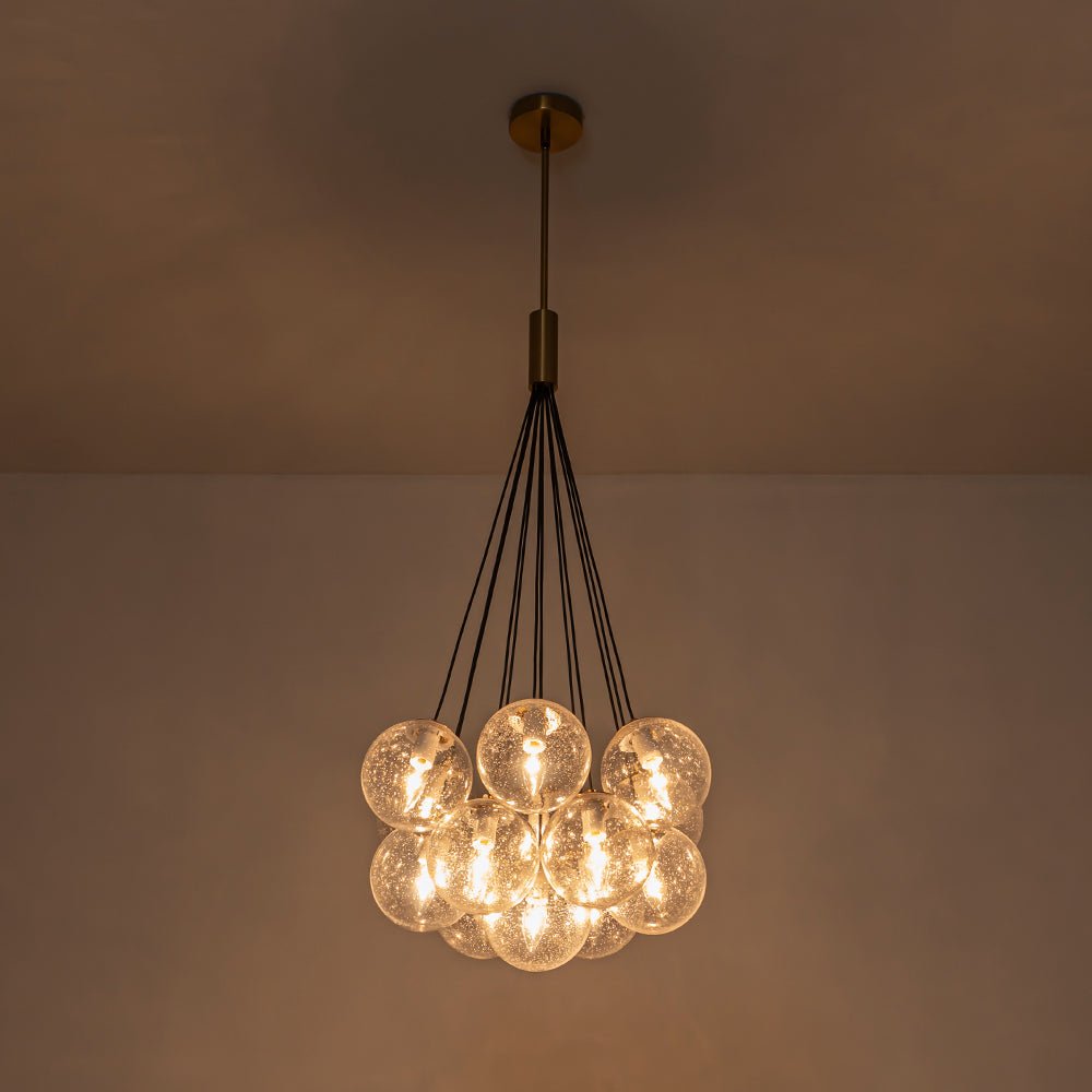 Jarnbruva Contemporary Cluster Seeded Glass Chandelier