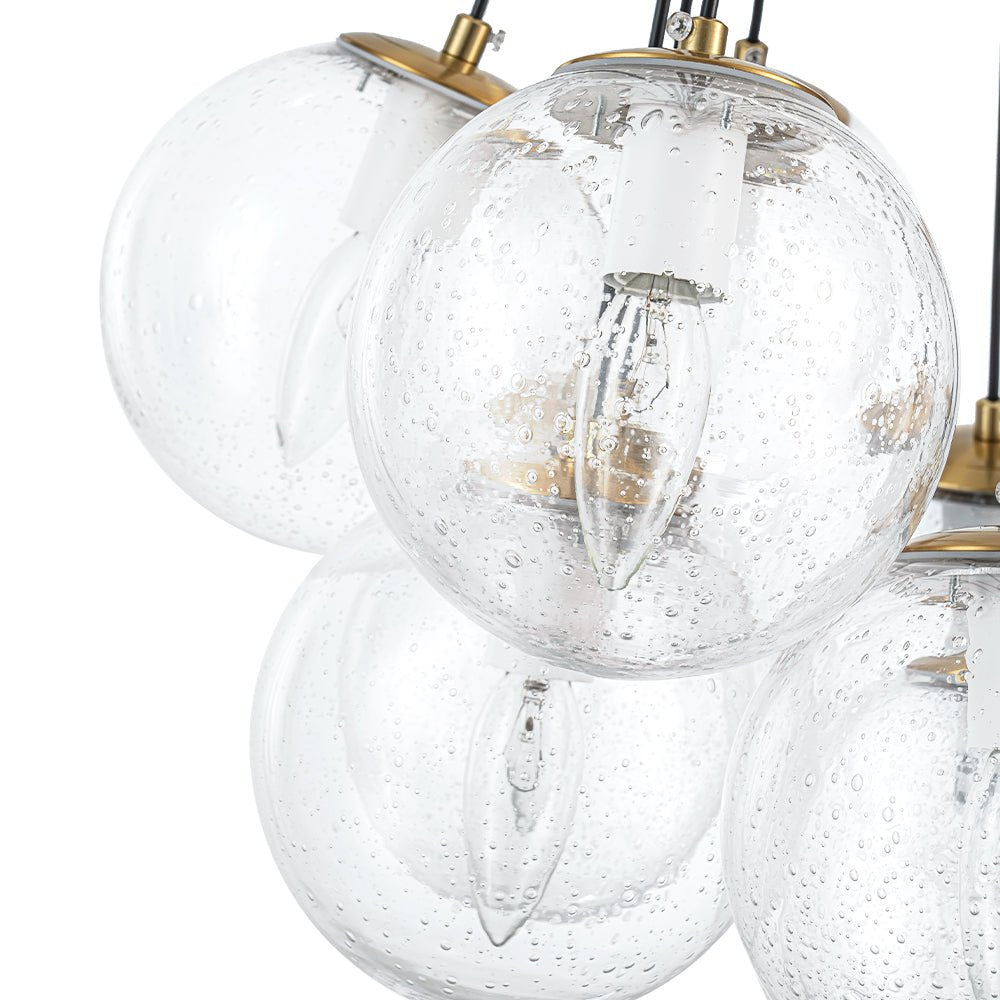 Jarnbruva Contemporary Cluster Seeded Glass Chandelier