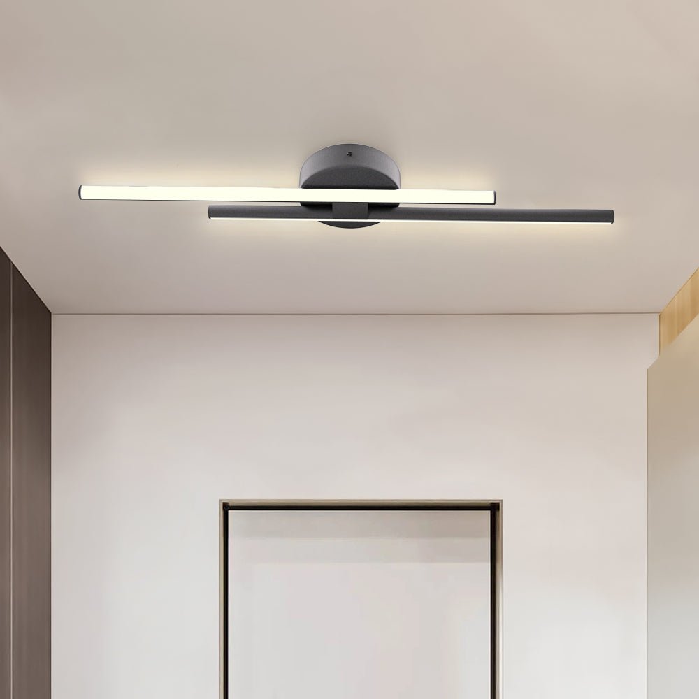 Qvisten Contemporary Linear LED Metal Semi Flush Mount Light