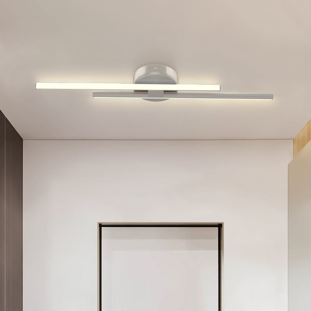 Qvisten Contemporary Linear LED Metal Semi Flush Mount Light - Lamp Copper