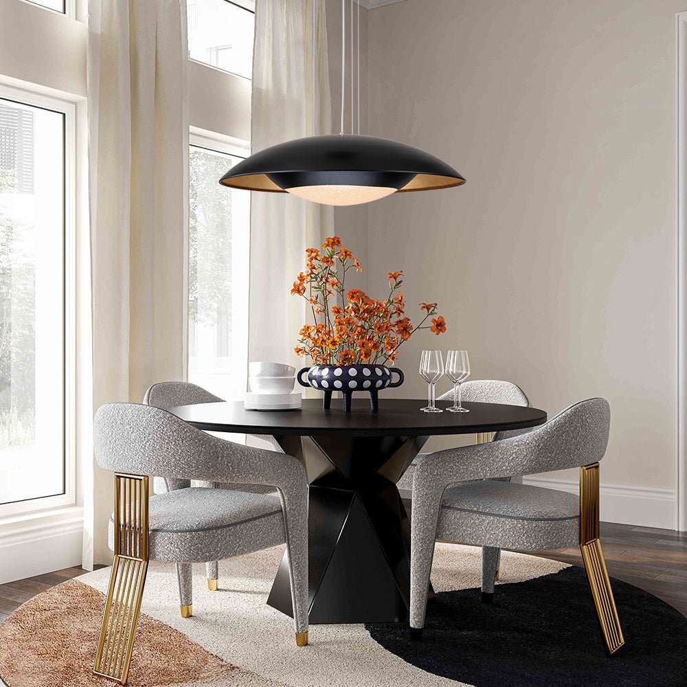 Dvaluvox Contemporary Dimmable Wide Metal Pendant Light