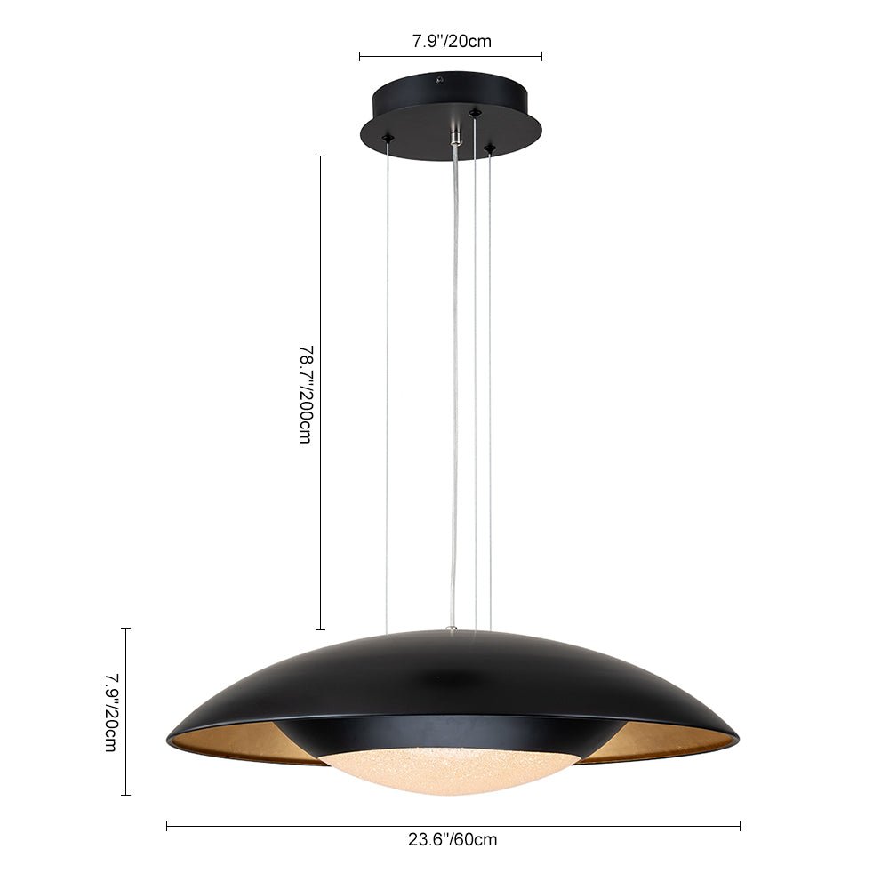Dvaluvox Contemporary Dimmable Wide Metal Pendant Light